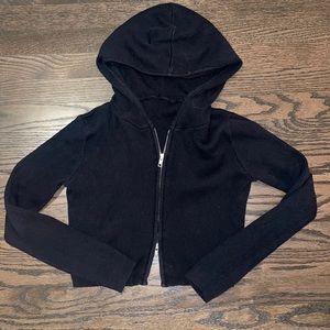 Brandy Melville double zip cropped hoodie